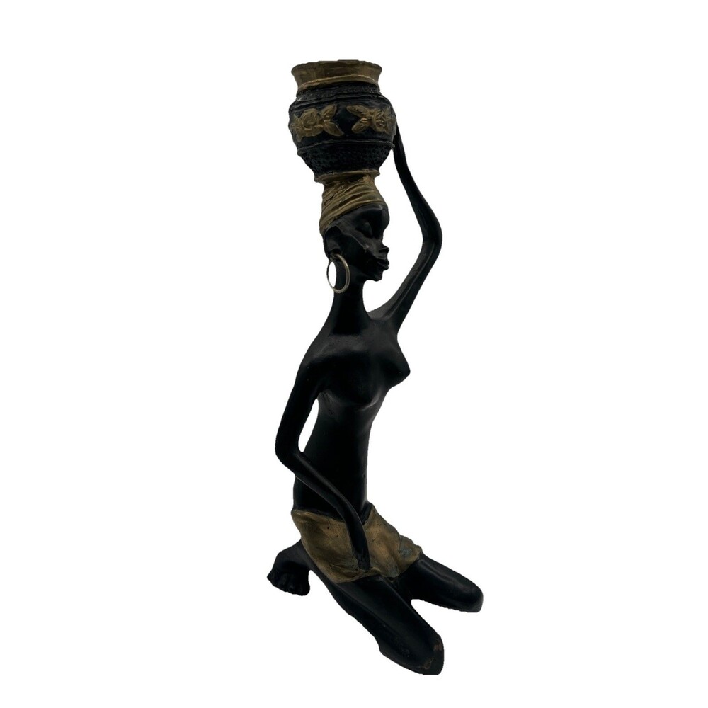 African Maiden Solid‎ Bronze Sculpture